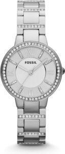 Horloge dames zilver met steentjes Fossil