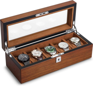 Horlogebox hout 5 horloges