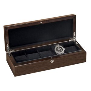 horlogebox 5 horloges Beco technic walnoot hout