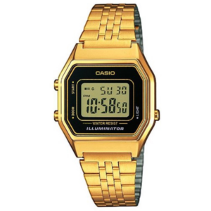 Casio horloge dames zwart goud vintage LA680WEGA-1ER