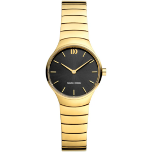 Danish Design dames horloge goud met zwarte wijzerplaat